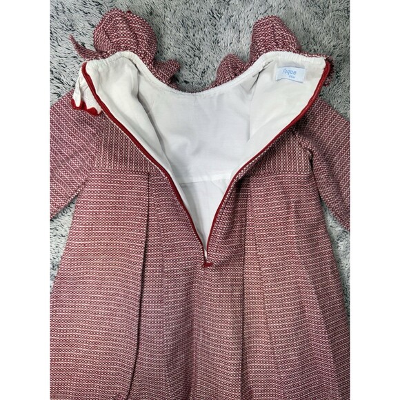 Foque 24m Girls Red White Holiday Dress High End Spanish Ruffle Pleat Embroidery - Picture 11 of 11